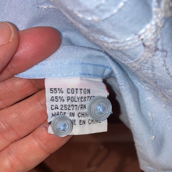 MEN’S FOR HIM UK London blue embroidered dress shirt. Size Medium. Never worn. - Picture 12 of 13